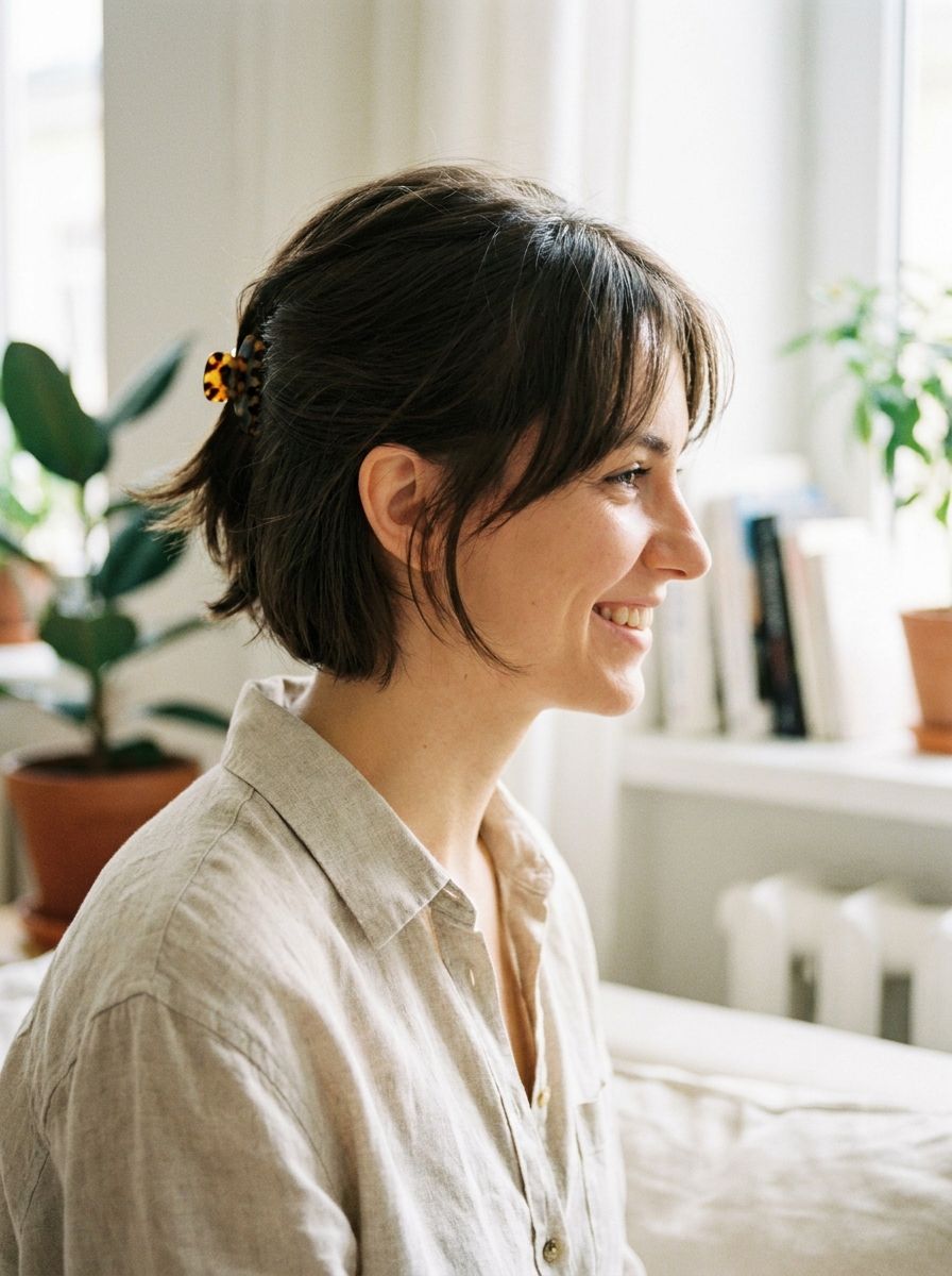 Kurze Haare mit Claw Clip - Kurzhaarfrisuren stylen